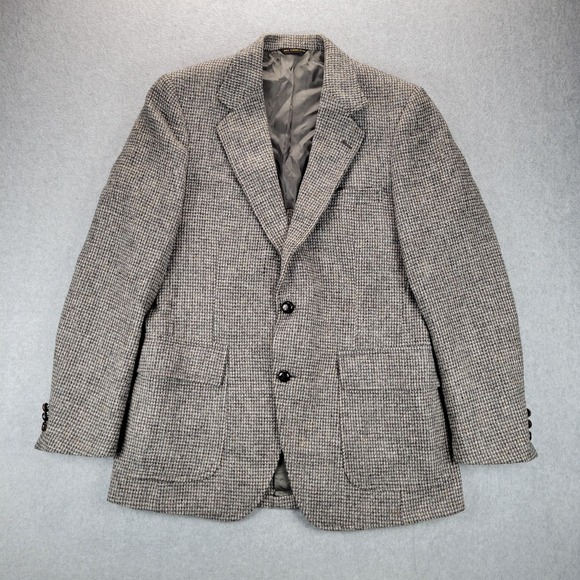 Vintage Harris Tweed Blazer Sport Coat‎ Mens 42 Brown Wool Fleck Scottish Jacket